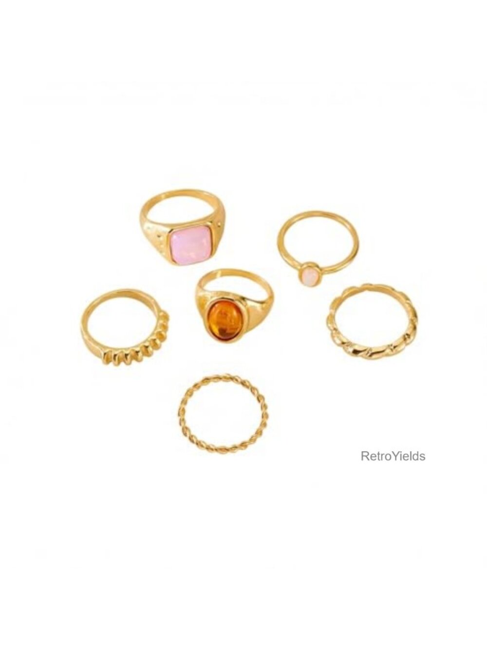 Chunky Stackable Open Band Rings Set Adjustable Statement Jewelry
